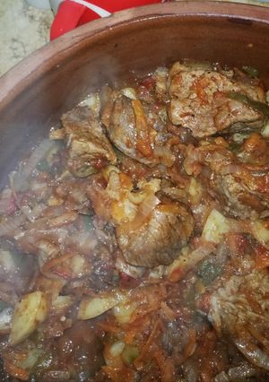 صورة لوصفة طاجن لحمة بالبصل