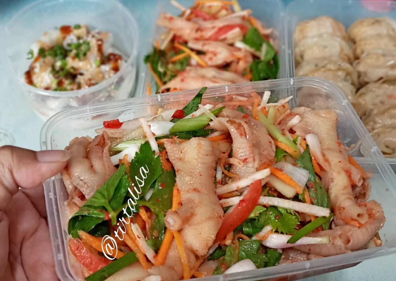 Thai salad ceker tanpa tulang (Spicy Chicken Feet Salad / Yum La