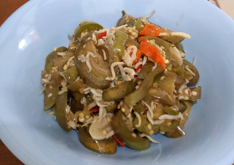 Tumis Terong Hijau + Teri Nasi