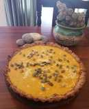 Tarta de 🎃con base de copos y almendras