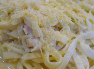Una foto de Spaghetti a la Carbonara