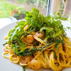 A picture of Spaghetti with Samphire and Shrimp.