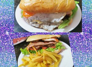 Una foto de Chivito uruguayo