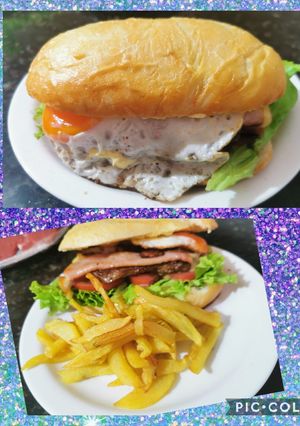 Una foto de Chivito uruguayo