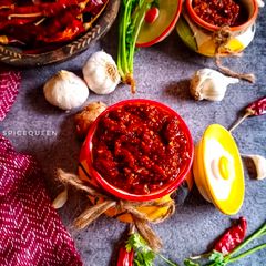 A picture of Schezwan Chutney / Sauce.