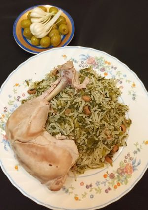 عکسی از دستور سبزی پلو سمنانی