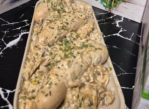 Une photo de Boudins blancs champignons 🍄pommes et oignons à la crème au Cookeo infinity