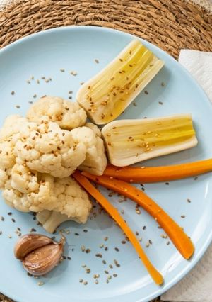 Una foto de Coliflor y Vegetales al Vapor