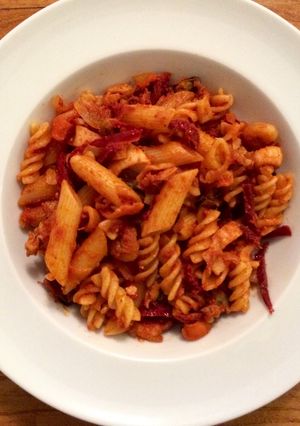 Una foto de Pasta con Frutti di Mare y tomates secos – Receta original