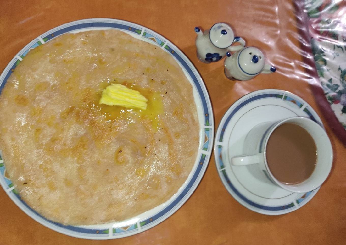 Karara Khasta Paratha with butter and Tea 🍵