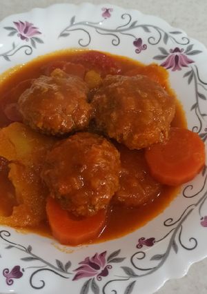 عکسی از دستور تاس کباب با گوشت چرخ کرده