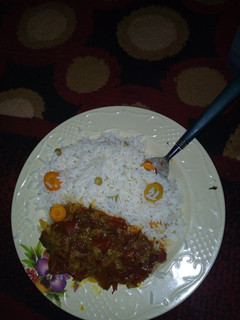 A picture of Rice & stew.