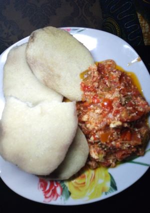 A picture of Yam With Egg Sauce.