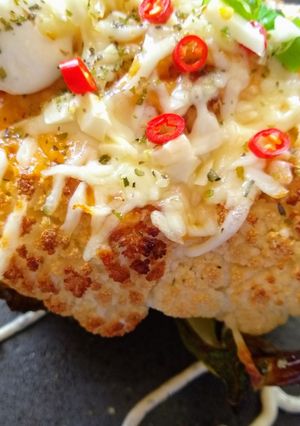 【素】起司烤白花椰菜 的食譜成品照片