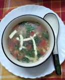 Clear soup with winter vegetables
