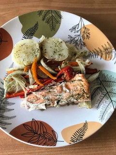 Una foto de Salmón al papillote en airfryer