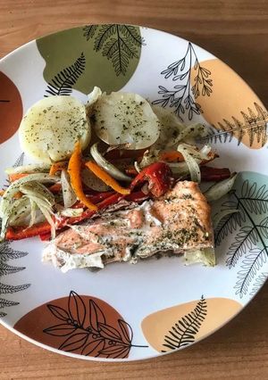 Una foto de Salmón al papillote en airfryer