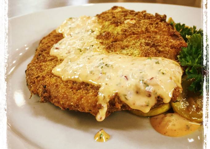 Steps to Make Andrew Copley Cornmeal Panko Crusted Catfish with a Sriracha Remoulade