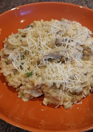 A picture of Chicken and Mushroom Risotto.