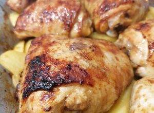 Une photo de Cuisse de poulet sauce soja et miel