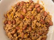 A picture of rice and pinto beans