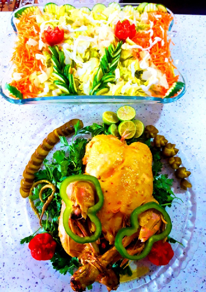 عکسی از دستور مرغ شکم پر نمکی مامان پز