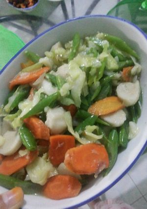 Foto resep Tumis bakso ikan + wortel dan buncis