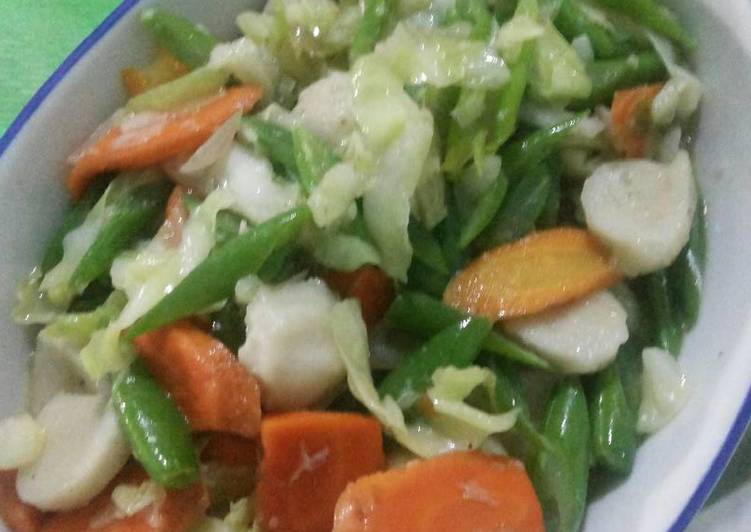 Resep Tumis bakso ikan + wortel dan buncis, Lezat Sekali