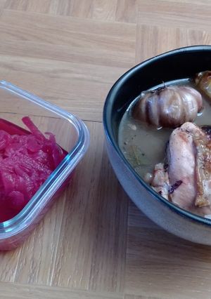 Una foto de Pollo en escabeche oriental (Valladolid, Yucatán)