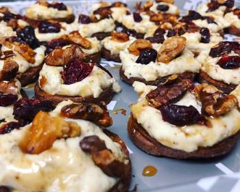 The New Way Make Recipe Sweet Potato Rounds With Herbed Ricotta And Walnuts Practical Delicious