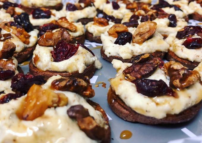 Sweet Potato Rounds With Herbed Ricotta And Walnuts