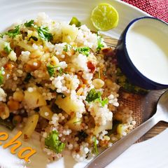 A picture of Sabudana Khichdi for Breakfast.