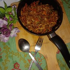 A picture of Left over roti noodle.