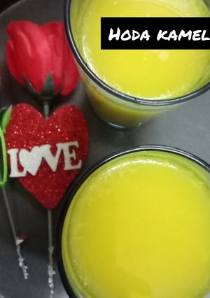 صورة لوصفة عصير برتقال وليمون🍋🍋لنزلات البرد🍏