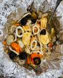 Đậu hủ hải sản nướng giấy bạc