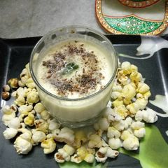 Summer season masala popcorn lassi A picture of Summer season masala popcorn lassi.