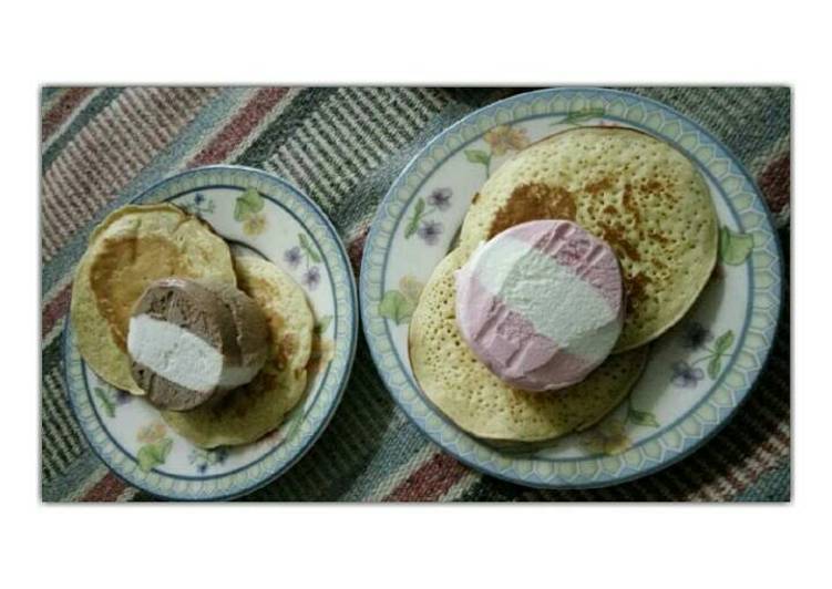 Langkah Mudah untuk Membuat Pancake ice cream walls (by pondan) Anti Gagal