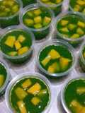 Puding melon topping mangga