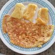 Arepas de papa con tortilla de huevo