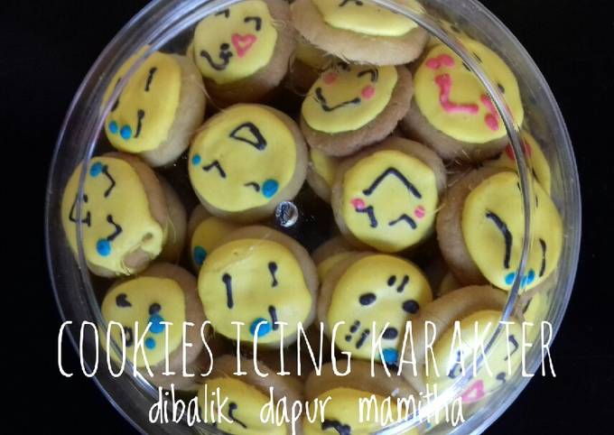 Resep Cookies Icing karakter, Bisa Manjain Lidah