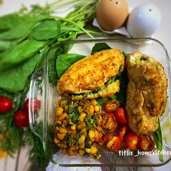 A picture of Stuffed Chicken Breast with Sauteed Tomatoes.