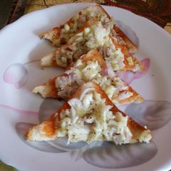 A picture of Open cheese sandwich.