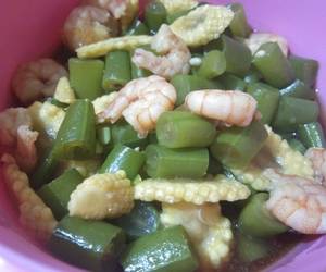 Resep mudah Oseng Buncis cah DangJa (udang jagung) Mantul Banget