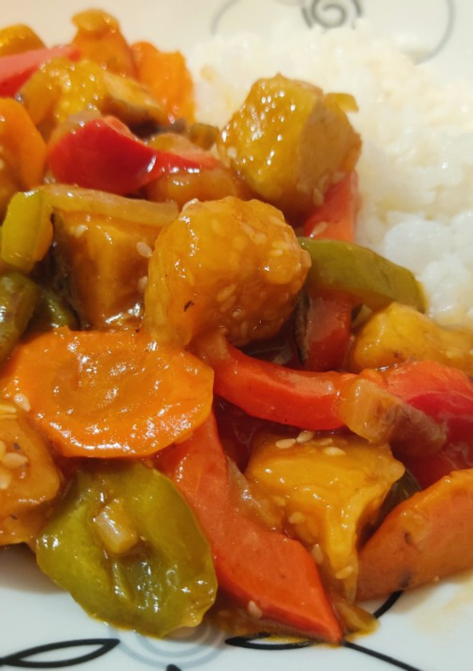 Una foto de Tofu agridulce