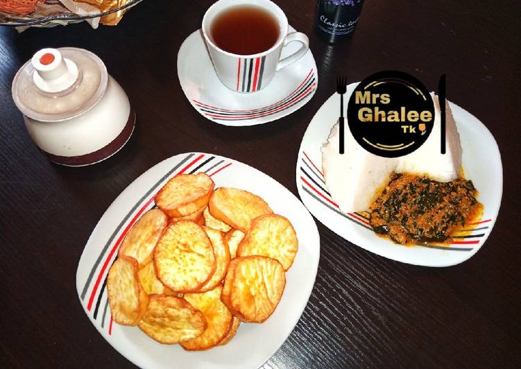 Fry sweet potatoes with black tea