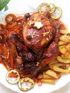 عکسی از دستور مرغ شکم پر