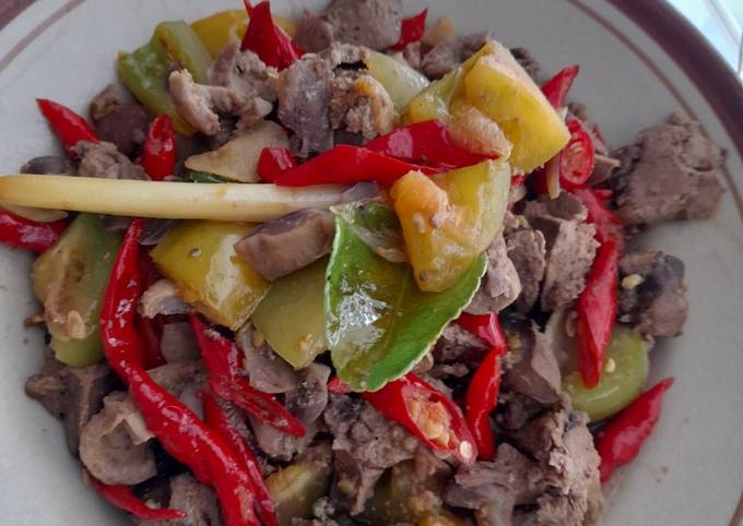 Resep Oseng ati ampela pedas manis Anti Gagal