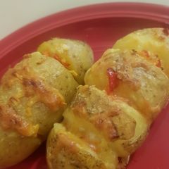 Loaded baked potatoes A picture of Loaded baked potatoes.