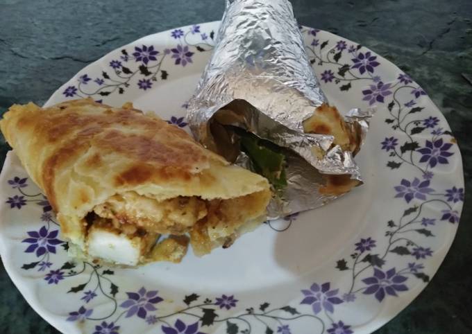 Paneer kathi rolls restaurant style