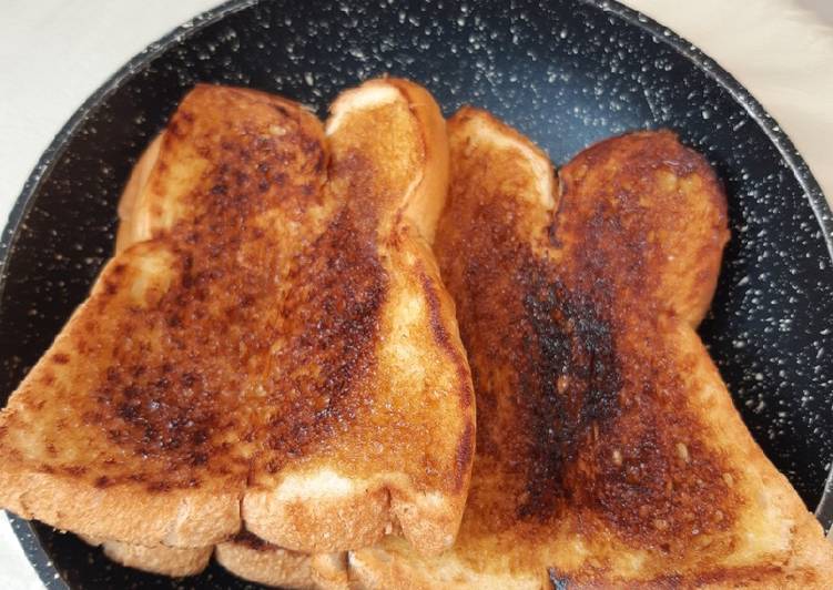 Cara Gampang Membuat Butter palm toast (Roti panggang gula palm) 3 bahan saja yang Lezat